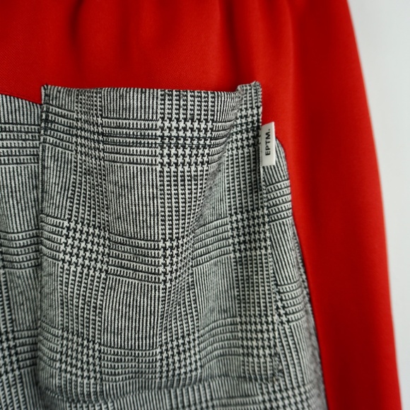 EPTM Track Pants Jogger Men Sz Small Plaid Zip Ankles Red Streetwear Style #8817 - Picture 5 of 8